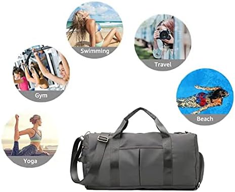 ZUEVI Sports Gym Duffel Bag for Men or Women Waterproof Weekender Travel Bag with Shoes Compartment