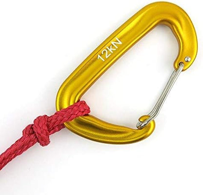 12kN 3.2"x2" Heavy-Duty Carabiner Clips - Durable, Lightweight Aluminum Alloy Carabiners for