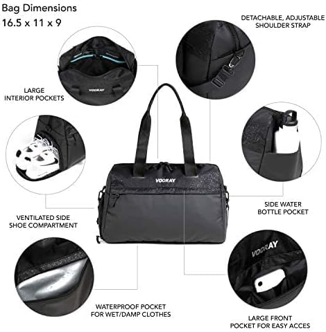 Vooray 25L Trainer Duffel Bag ??Lightweight Travel Duffel for Women and Men with Shoe Pocket