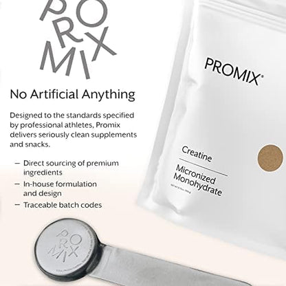 ProMix Nutrition Creatine Monohydrate Powder, Unflavored - 5g of Micronized Creatine per Serving