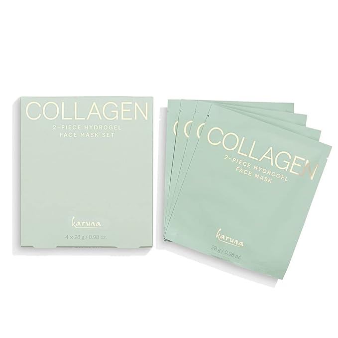Karuna Skin - COLLAGEN Face Mask Sheets, Hydrogel 2-Piece Facial Mask, Age-Defying, Hydrating
