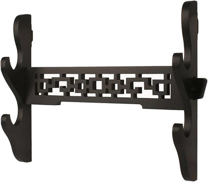 Katana Wall Mount Samurai Sword Display Hanger Lightsaber Holder, Wood Flute Stand Martial Arts
