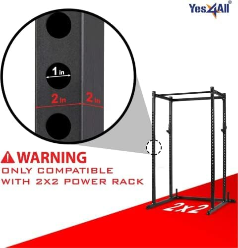 Yes4All Power Rack J-Hooks & Attachments ??Heavy Duty Barbell Holders Compatible with 2x2 & 3x3