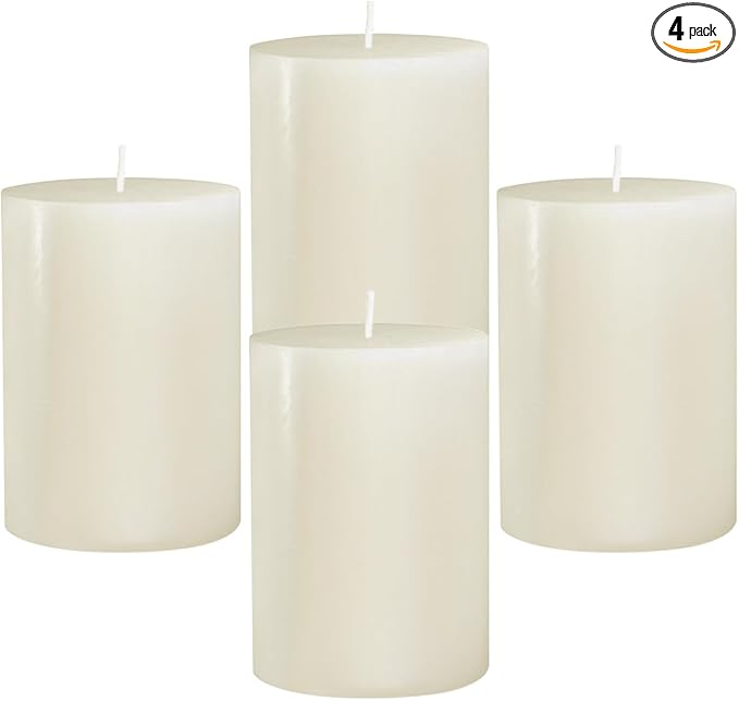 2x3 Inch Ivory Pillar Candles Small Unscented Dripless 24 Hours Column Candles for Dinner Table