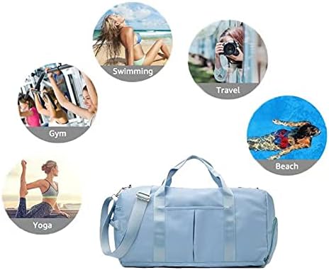 ZUEVI Sports Gym Duffel Bag for Men Women Waterproof Weekender Travel Bag with Shoes Compartment