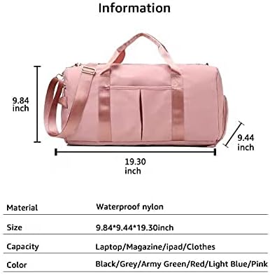ZUEVI Sports Gym Duffel Bag for Men or Women Waterproof Weekender Travel Bag with Shoes Compartment