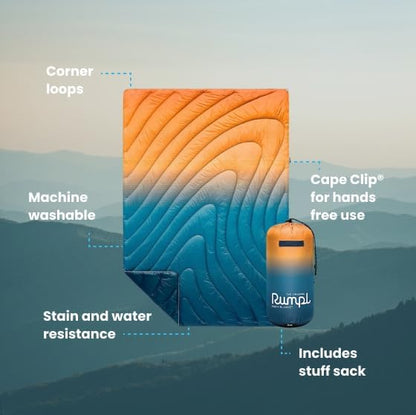 Rumpl Original Puffy Blanket - Warm, Water-Resistant Camping Blanket with 100% Recycled Synthetic