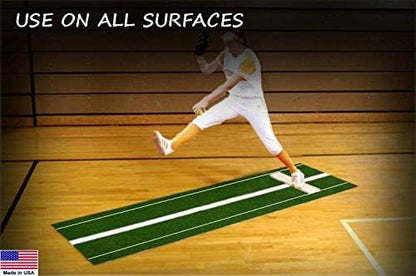 Premium 10 Feet X 3 Feet Softball Pitching Mat in Green Color Softball Pitching Aids For Indoor or
