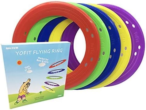 YOFIT 10 Inch Flying Disc, Flying Plastic Ring with Assorted Colors, Outdoor Beach Backyard Camping