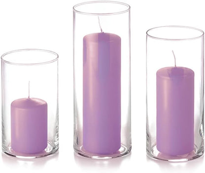 yummi Set of 36 Slim Pillars and Cylinder Vases - Violet