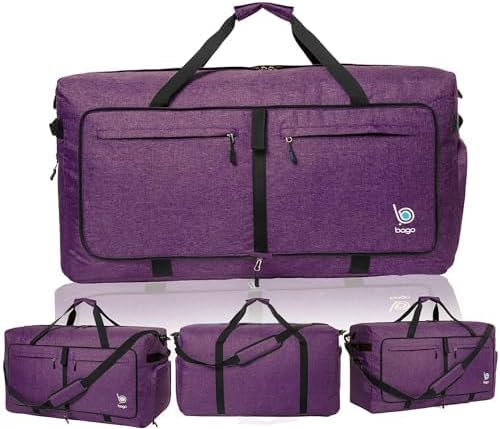 Bago Large Foldable Duffel Bags for Traveling Women & Men - 100L Packable Duffle Bag for Travel
