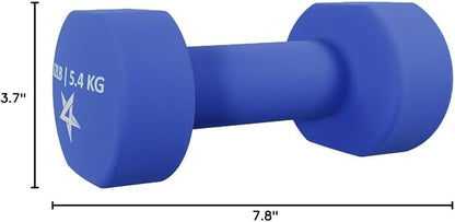 Yes4All Neoprene Coated Dumbbell Hand Weight Sets of 2 - Multiple Weight Options with 15 Colors