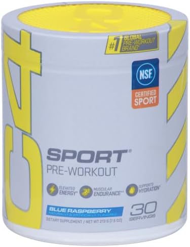 Cellucor C4 Sport Pre Workout Powder Blue Raspberry - Pre Workout Energy with Creatine + 135mg