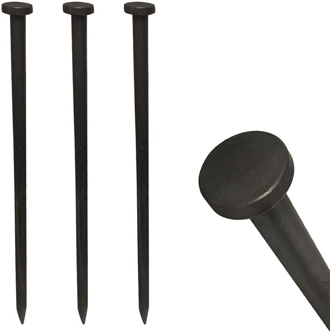 Single Head Tent Stakes - Heavy Duty Steel Tent Stakes, Versatile Ground Spikes to Anchor