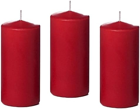 3 X 6 Inch Pillar Candles Set of 12 Bulk Event Pack Round Unscented Premium Wax Pillar Candles for