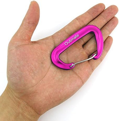 12kN 3.2"x2" Heavy-Duty Carabiner Clips - Durable, Lightweight Aluminum Alloy Carabiners for