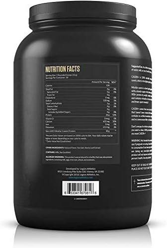LEGION Casein Protein Powder (French Vanilla) - Slow-Release Micellar Casein Protein Powder