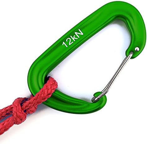 12kN 3.2"x2" Heavy-Duty Carabiner Clips - Durable, Lightweight Aluminum Alloy Carabiners for