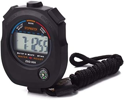 2 Pack Multi-Function Electronic Digital Sport Stopwatch Timer, Large Display with Date Time and