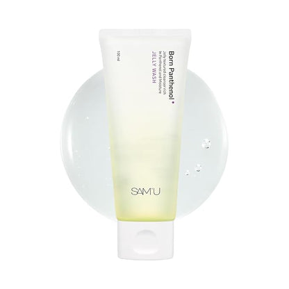 SAM'U Born Panthenol Jelly Wash, Korean Face Cleanser, Low pH Hydrating Gentle Bubble Cleanser