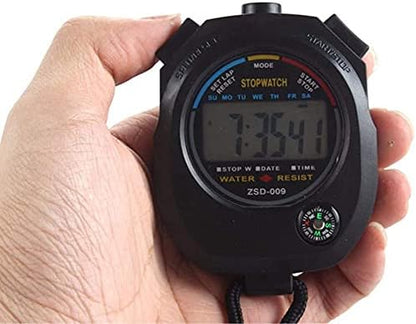 Multi-Function Electronic Digital Sport Stopwatch Timer, Large Display with Date Time and Alarm