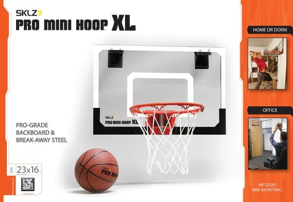 SKLZ Pro Mini Indoor Basketball Hoop - Over The Door ??Portable - Great For Home, Dorms, Offices