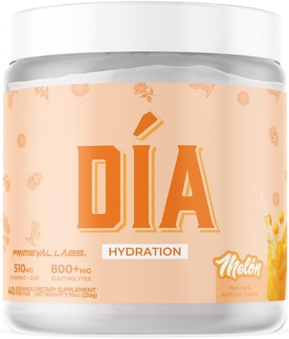 Primeval Labs Dia Hydration Electrolyte Powder | Vitamin C + Zinc, Taurine & Electrolytes | Low