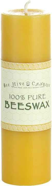 100% Pure Beeswax Pillar Candle (2" x 6") | Natural Beeswax Candles | Soy, Paraffin & Fragrance