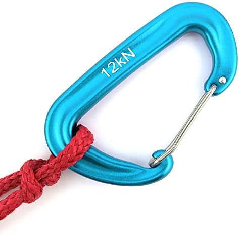 12kN 3.2"x2" Heavy-Duty Carabiner Clips - Durable, Lightweight Aluminum Alloy Carabiners for