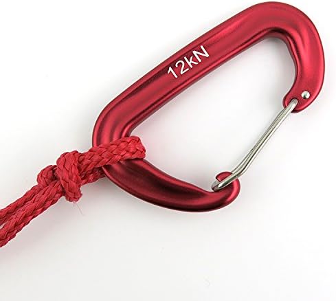 12kN 3.2"x2" Heavy-Duty Carabiner Clips - Durable, Lightweight Aluminum Alloy Carabiners for