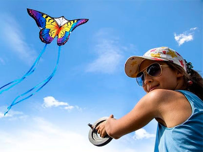 HONBO Butterfly Kites for Kids & Adults,55" x 28" Large Beginner Kite for Kids Ages 4-8,Easy to Fly