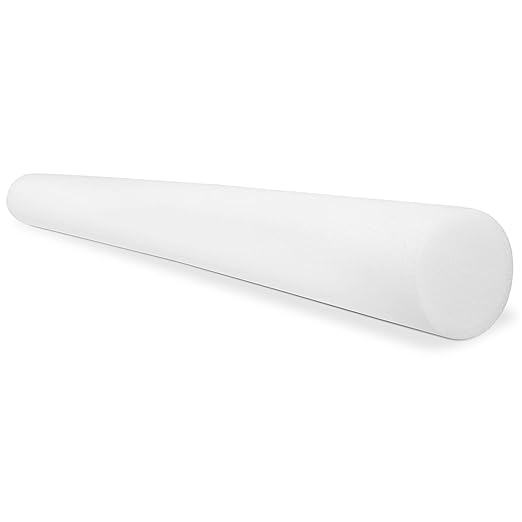 CanDo Slim White PE Foam Rollers for Exercise, Fitness, Muscle Restoration, Massage Therapy, Sport