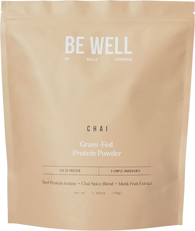 Be Well by Kelly Chai Grass-Fed Beef Protein Powder, 23G of Protein & 1G of Carbs (3 Ingredients
