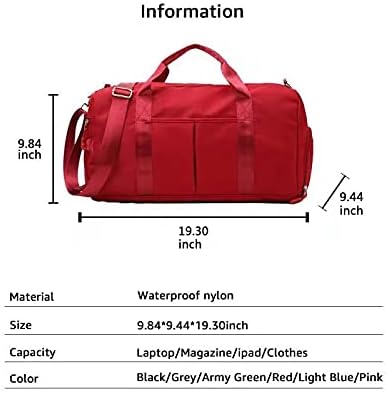 ZUEVI Sports Gym Duffel Bag for Men or Women Waterproof Weekender Travel Bag with Shoes Compartment