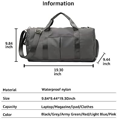 ZUEVI Sports Gym Duffel Bag for Men or Women Waterproof Weekender Travel Bag with Shoes Compartment