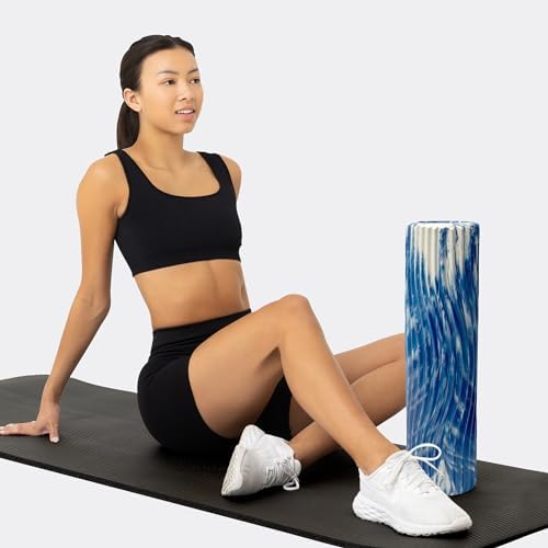 Oceanfoam Tidal Roller - Royal Marbled - Muscle Massage Foam Roller for Back Pain & Stretching