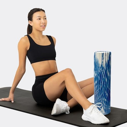 Oceanfoam Tidal Roller - Royal Marbled - Muscle Massage Foam Roller for Back Pain & Stretching
