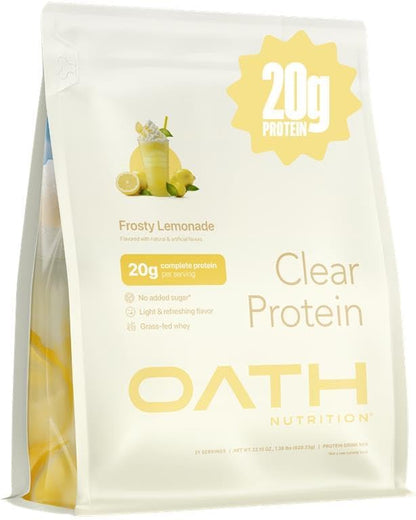 Clear Whey Isolate Protein Powder, Frosty Lemonade, 20g Complete Protein per Serving, No Added