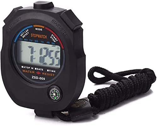 Multi-Function Electronic Digital Sport Stopwatch Timer, Large Display with Date Time and Alarm