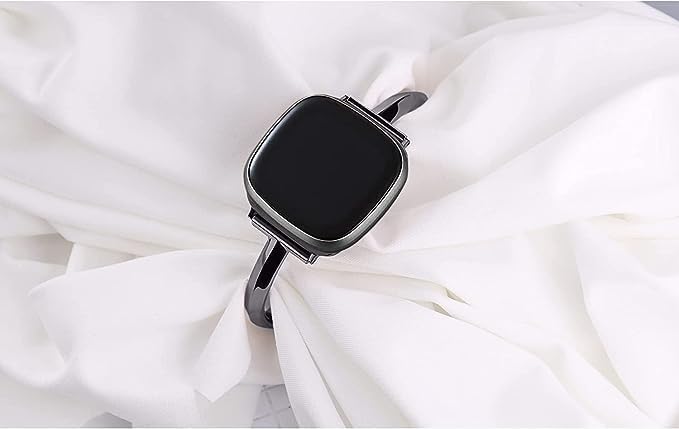 Silm Band Compatible with Fitbit Versa 4/Fitbit Sense 2 Band Cute Women, Bling Jewelry Metal Strap