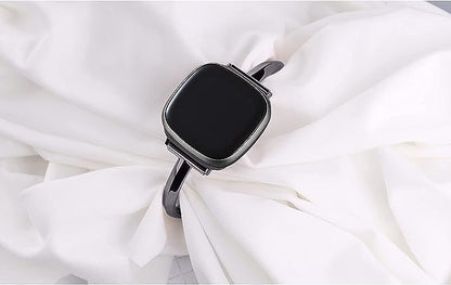 Silm Band Compatible with Fitbit Versa 4/Fitbit Sense 2 Band Cute Women, Bling Jewelry Metal Strap