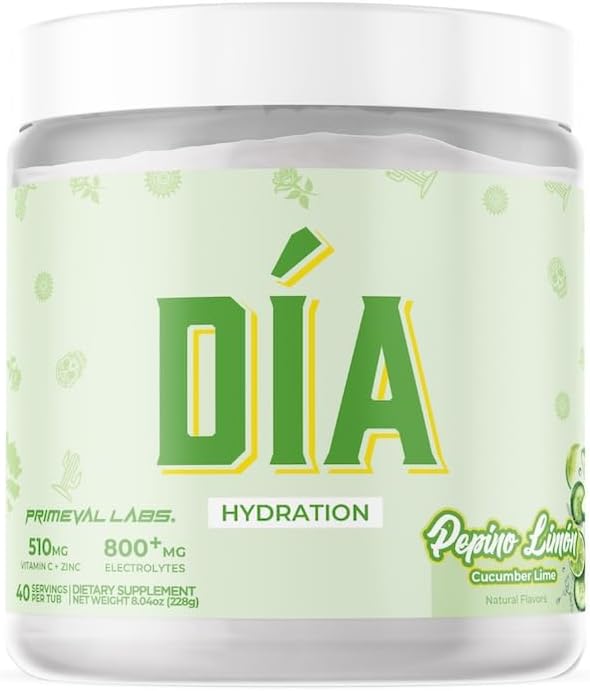 Primeval Labs Dia Hydration Electrolyte Powder | Vitamin C + Zinc, Taurine & Electrolytes | Low