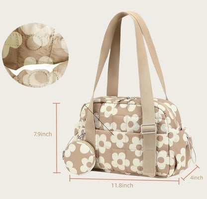 CAMTOP Mini Gym Bag for Women, Small Gym Tote Bag Puffy Quilted Sports Duffel Bag with Wet