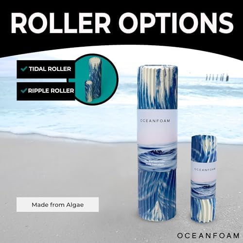 Oceanfoam Tidal Roller - Royal Marbled - Muscle Massage Foam Roller for Back Pain & Stretching