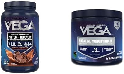Vega Creatine Monohydrate Powder 17.6oz (100 Servings) Sport Protein & Recovery Chocolate Protein