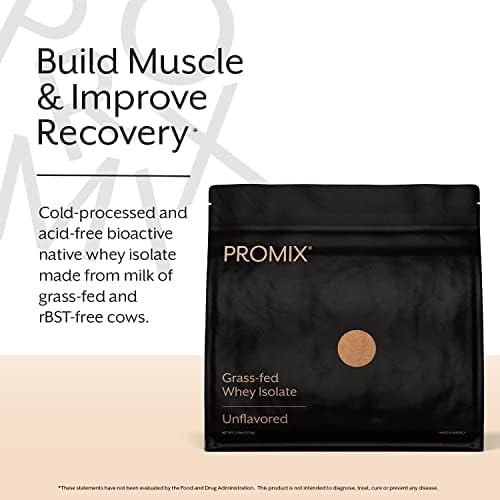 ProMix Nutrition Whey Protein Isolate Powder, Unflavored - Grass-Fed & 100% All Natural - ­Post