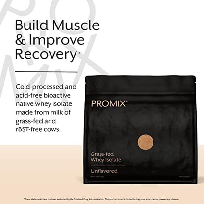 ProMix Nutrition Whey Protein Isolate Powder, Unflavored - Grass-Fed & 100% All Natural - ­Post
