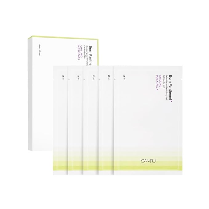 SAM'U Born Panthenol Chilling Mask ??Korean Facial Sheet Mask with Birch Sap & Xylitol for Deep