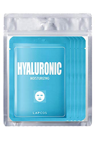 LAPCOS Hyaluronic Acid Sheet Mask, Daily Hydrating Face Mask, Protects & Nourishes Skin, Korean