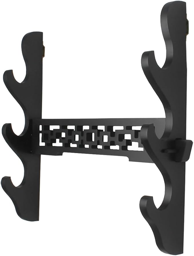 Katana Wall Mount Samurai Sword Display Hanger Lightsaber Holder, Wood Flute Stand Martial Arts
